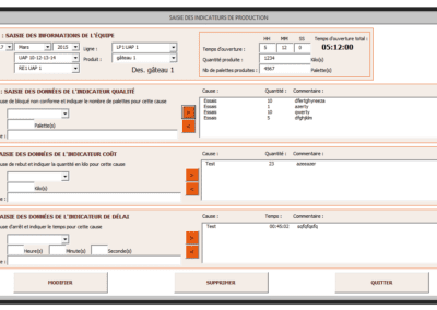 Exemples outil de saisie excel