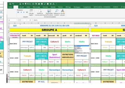 Exemples de planning Excel