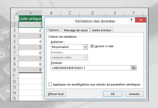 Tuto Excel – Validation de données