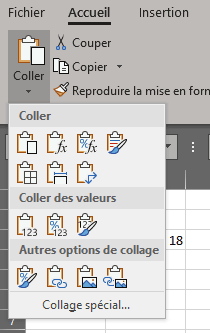 tuto excel - le collage