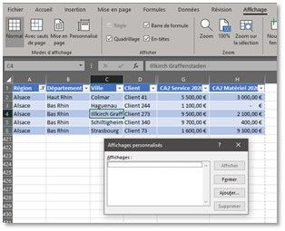 tuto excel Affichage personnalisé