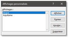 tuto excel Affichage personnalisé